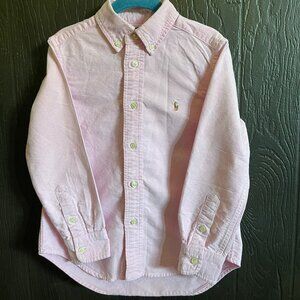 Ralph Lauren Boys Oxford Button-Down Shirt - Size 5 - Light Pink